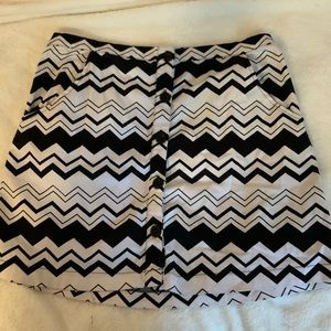 Black and White Skirt with Pockets